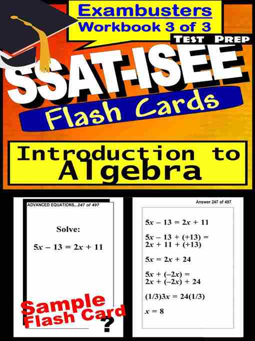 Title details for SSAT-ISEE Test Algebra Review—Exambusters Flashcards—Workbook 3 of 3 by SSAT Exambusters - Available